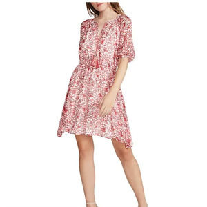 BB Dakota by Steve Madden Flounce That Chiffon Floral Print Tie V-Neck Dress